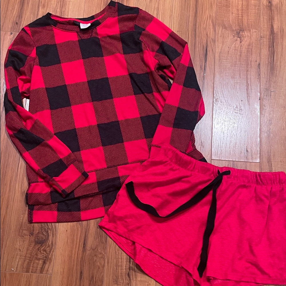 Secret Treasures Red and Black Pajama Set
